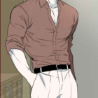 Silver-Haired Animated Man Smiling in Casual Attire