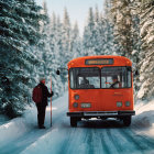 Knight by Vintage Trolley on Bridge in Magical Forest Scene