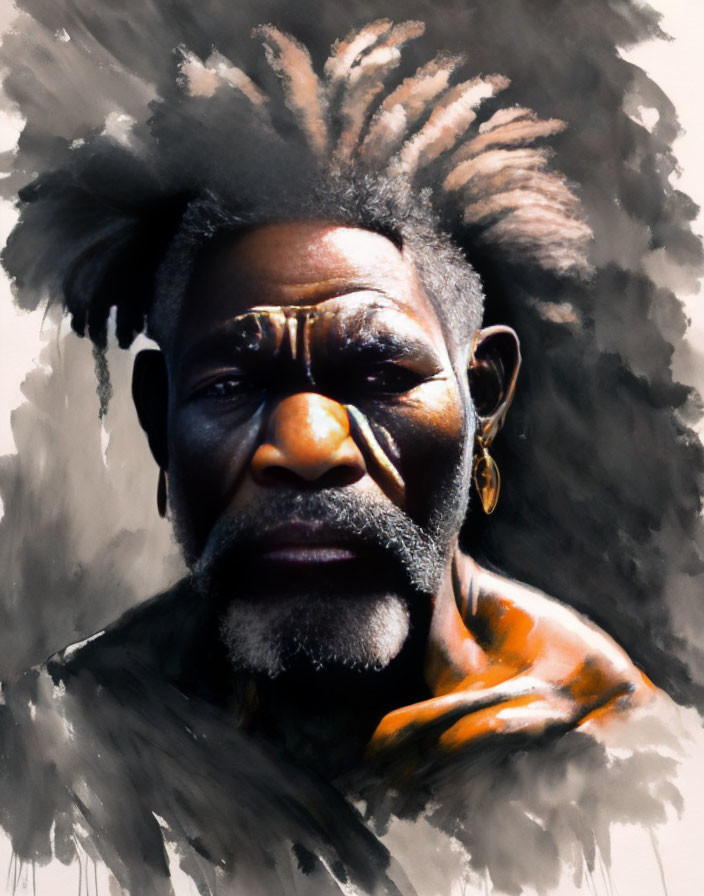 angry papua warrior