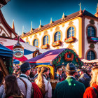 Traditional German attire at vibrant outdoor event.