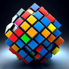 Partially Solved Rubik's Cube in Soft Glow on Dark Background