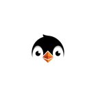 Adorable Cartoon Penguin with Feather Tuft on Head on Plain Background