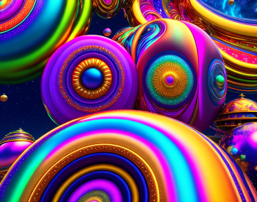 Colorful Psychedelic Fractal Shapes and Patterns