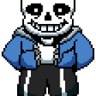 Skeleton character in blue hoodie and star pendant illustration