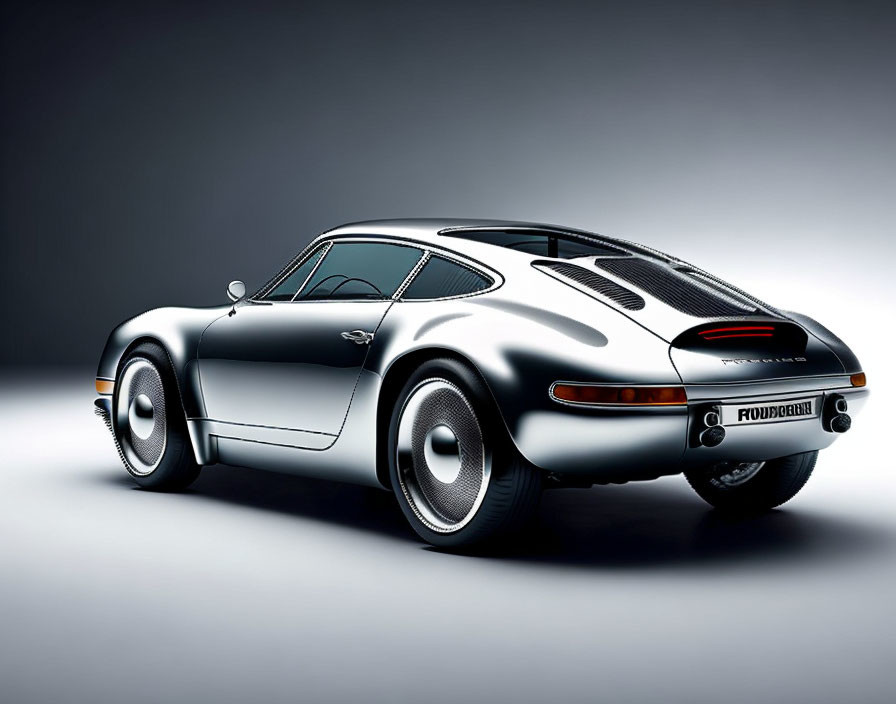 Sleek Silver Porsche 911 Sports Car Studio Photography