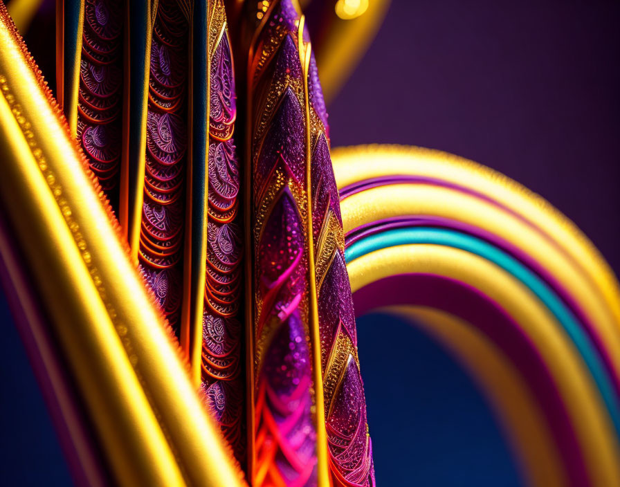 Colorful Intricate Patterned Neckties Displayed in a Row