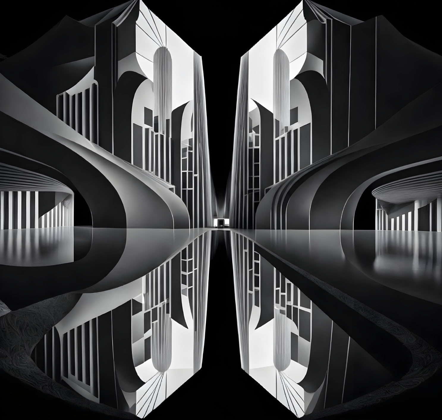 Abstract Black and White Architectural Landscape Design