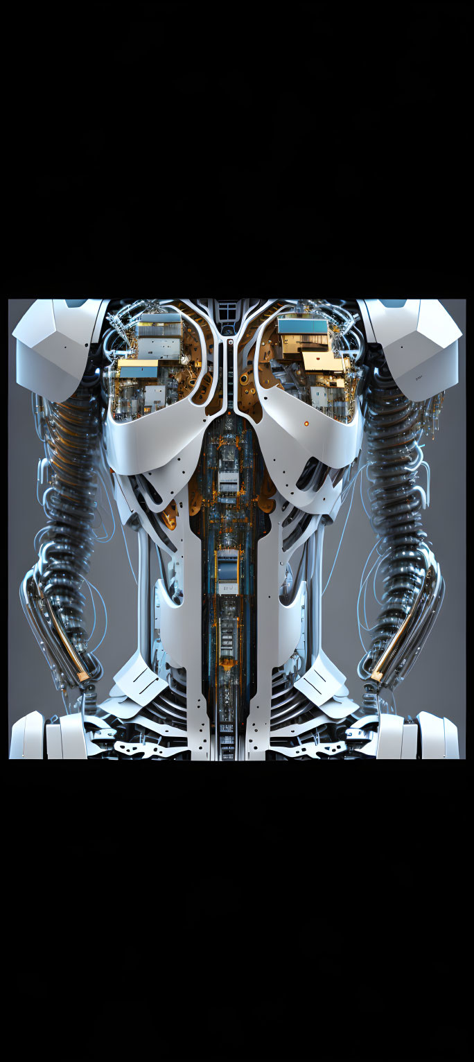 Detailed Robot Torso with Mechanical Parts and Futuristic Design