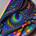 Colorful fractal art with intricate patterns and swirling designs