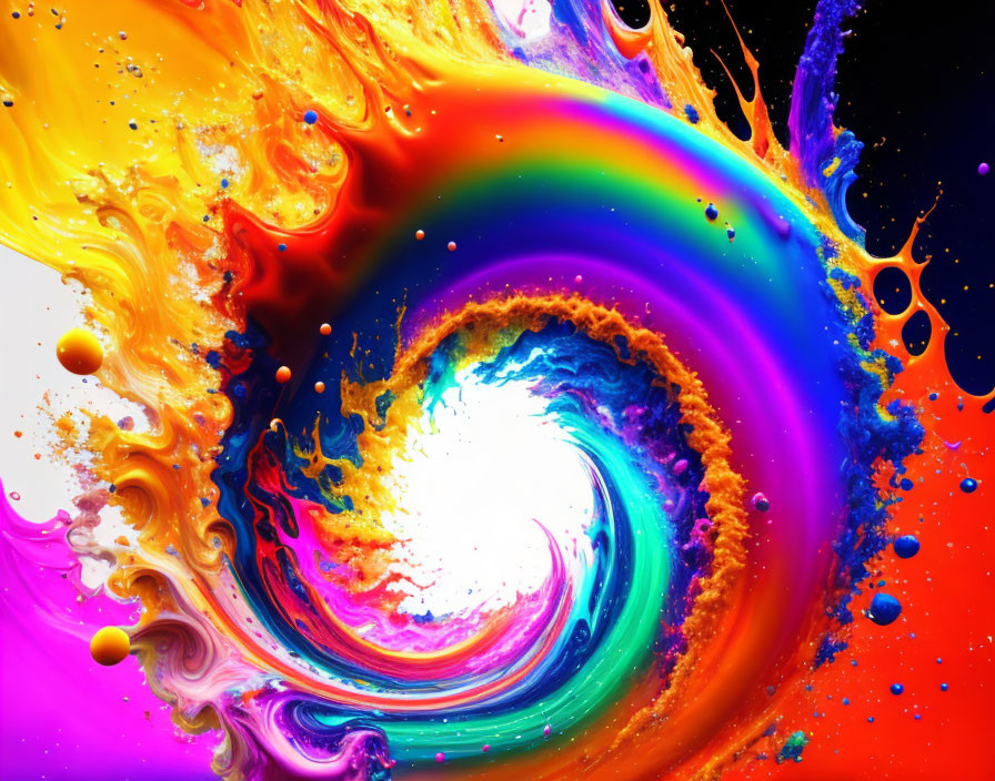 Colorful Swirls Resembling Cosmic Phenomenon with Yellow, Orange, Red, Purple