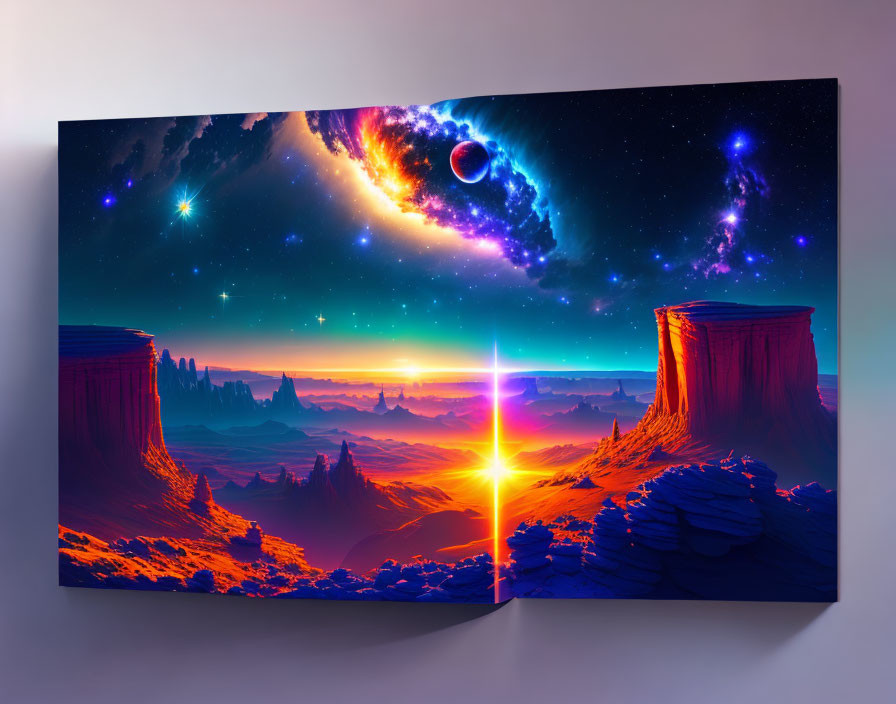 Colorful Surreal Cosmic Landscape Canvas Print