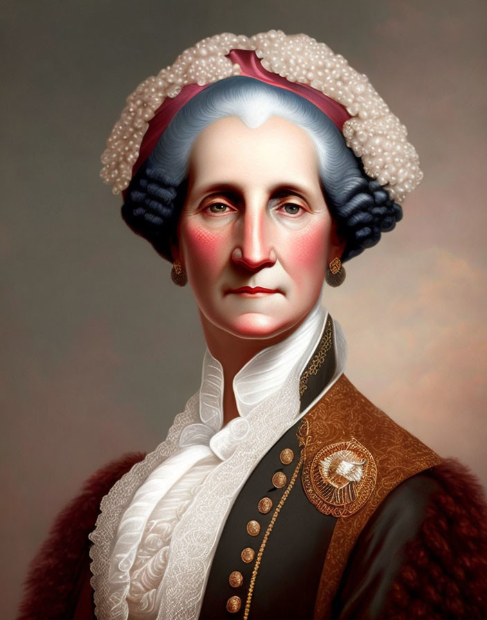 Digital artwork: George Washington's attire blended with modern man features