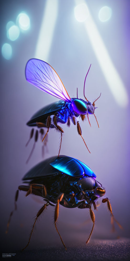 Vibrant Iridescent Insects with Colorful Wings