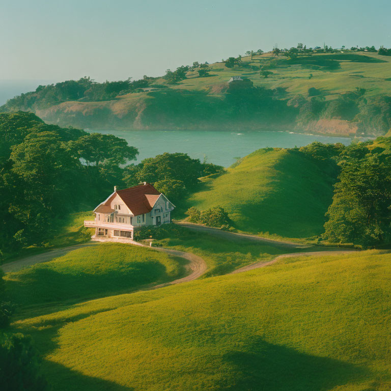 House on Green Hills Overlooking Blue Bay