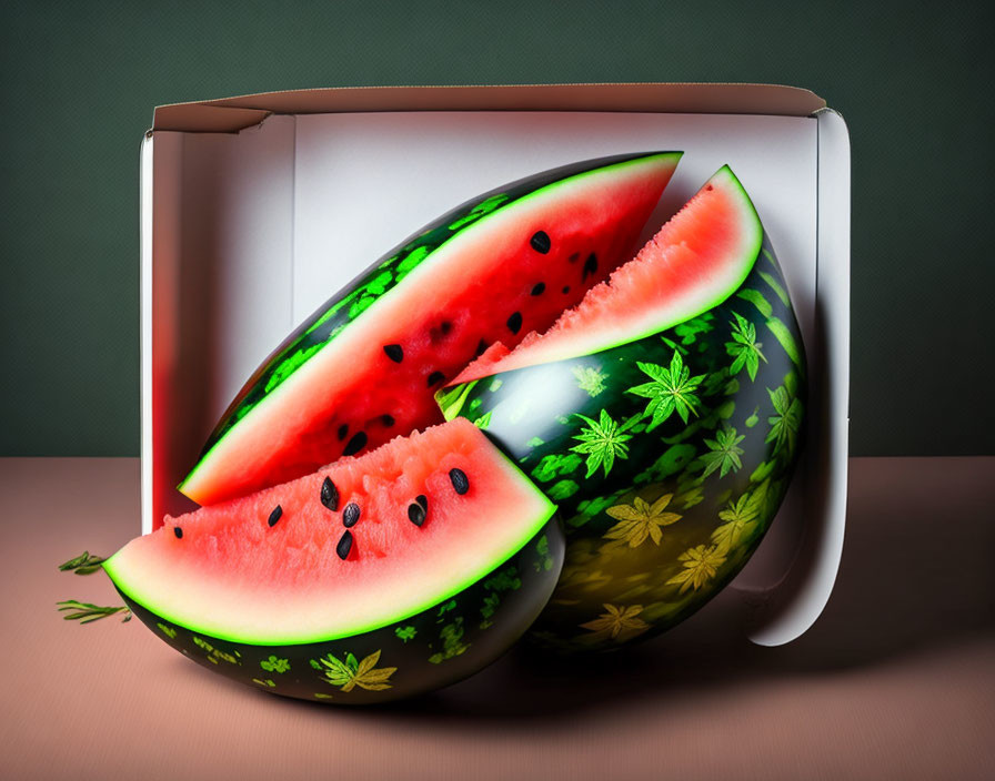 Vibrant Watermelon Slice in Oversized Glossy Image