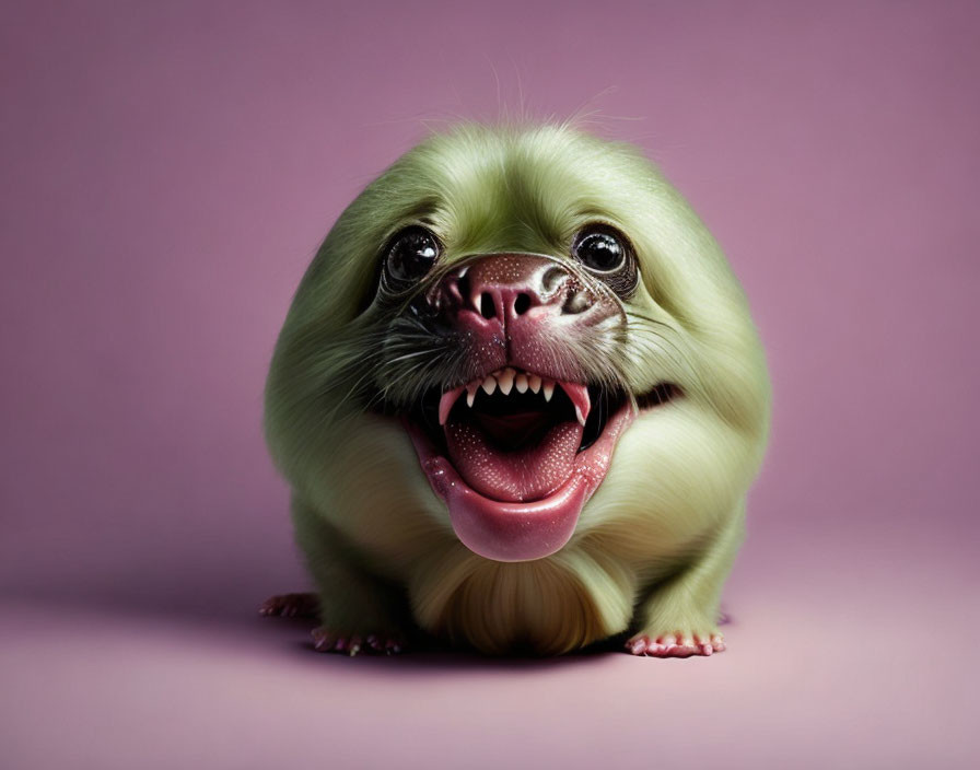 Creature with Turtle Body and Dog Head Smiling Wide