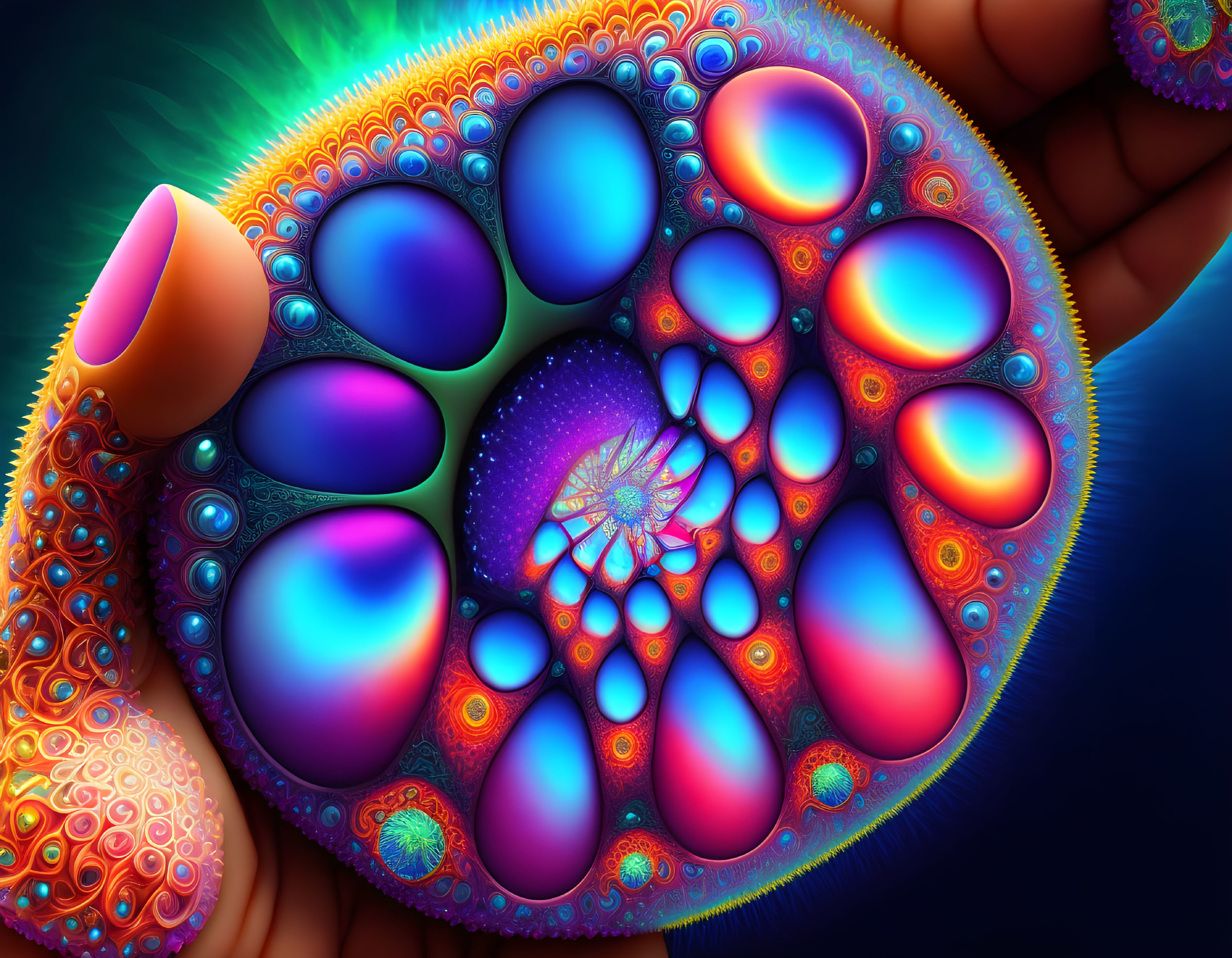 Colorful Swirling Fractal Art with Psychedelic Patterns