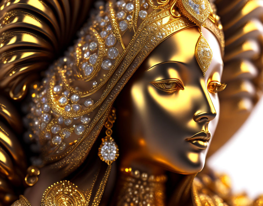 Intricate Golden Figure with Regal Aura