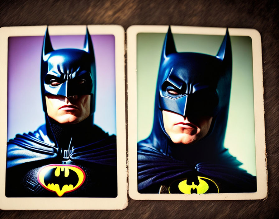 Vintage Batman Cards with Dark Costume & Bat Symbol