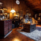 Classic Vintage Room with Antique Furniture and Cozy Lighting