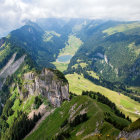 Majestic mountain landscape with turquoise lake and snowy peaks