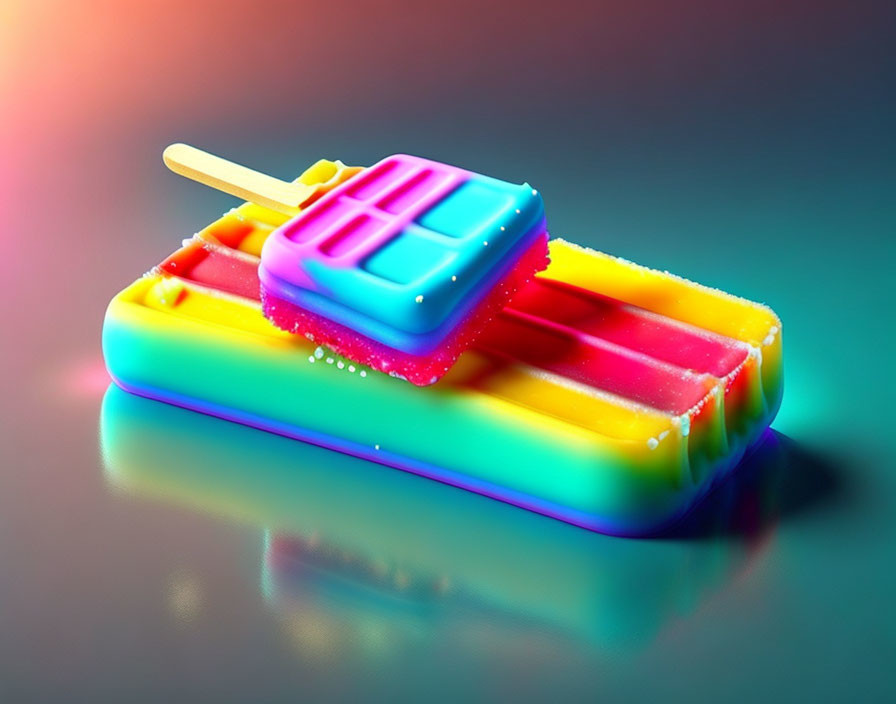 Vibrant Gradient Popsicles on Soft Background