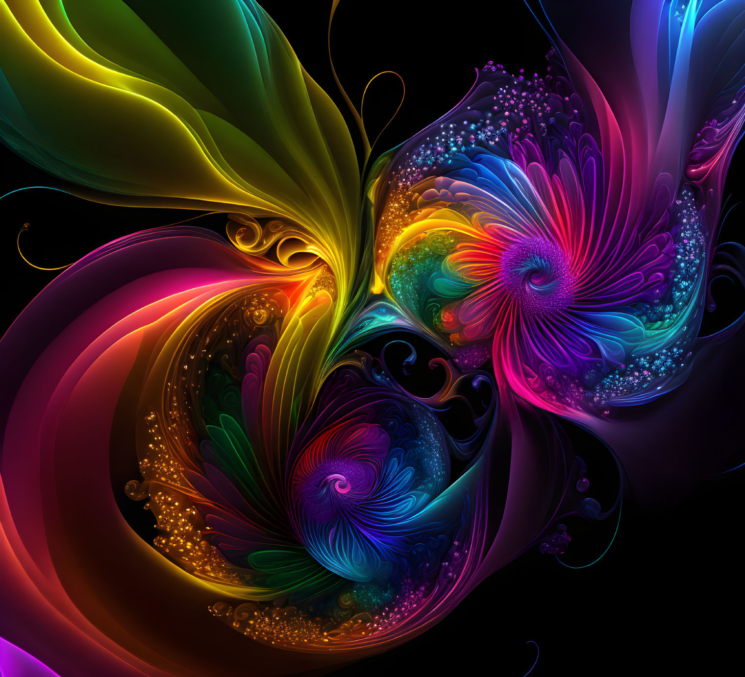 Colorful Swirling Patterns in Abstract Digital Art