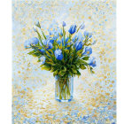 Colorful Flower Bouquet Painting with Dynamic Brushstrokes