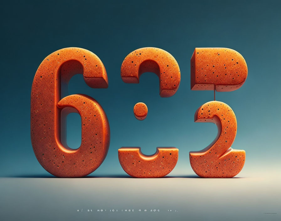 Orange Sponge Texture Numbers on Blue Gradient Background