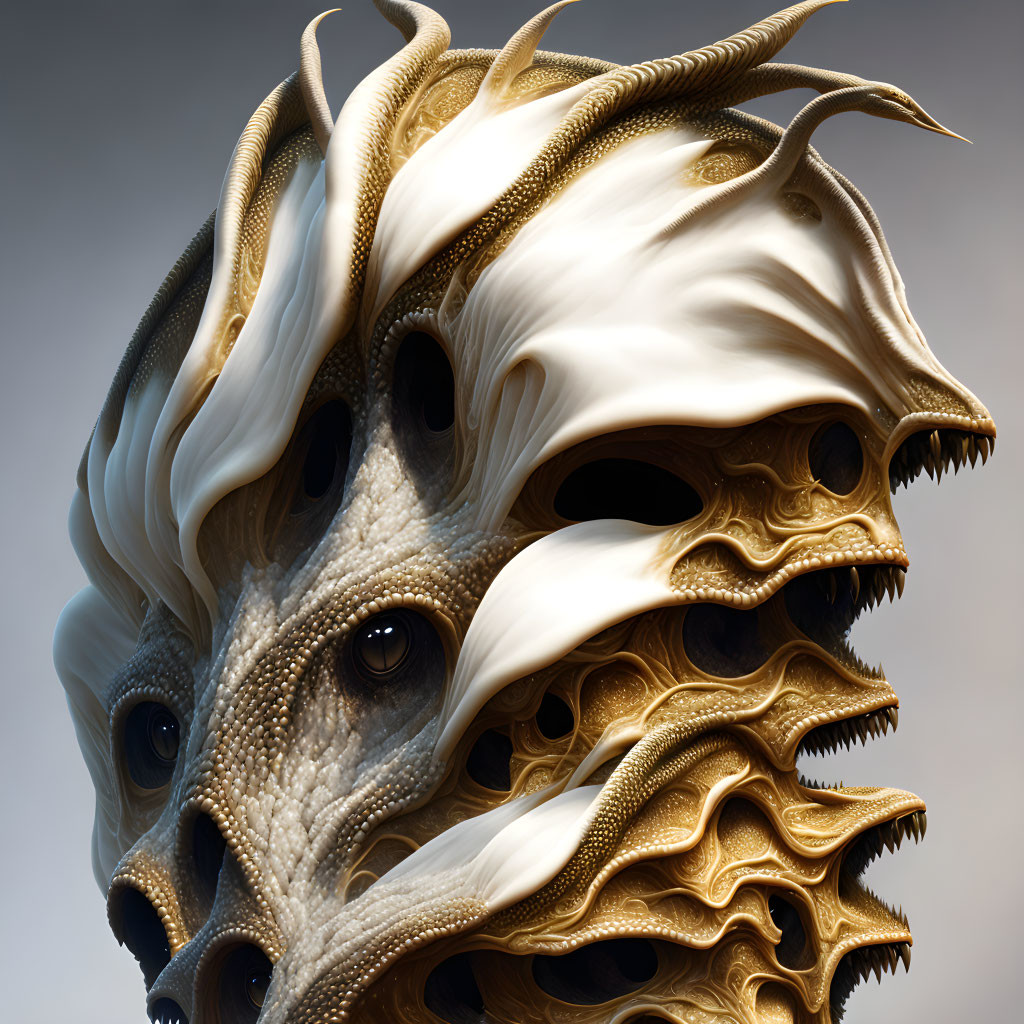 Detailed Digital Artwork of Intricate Alien Creature