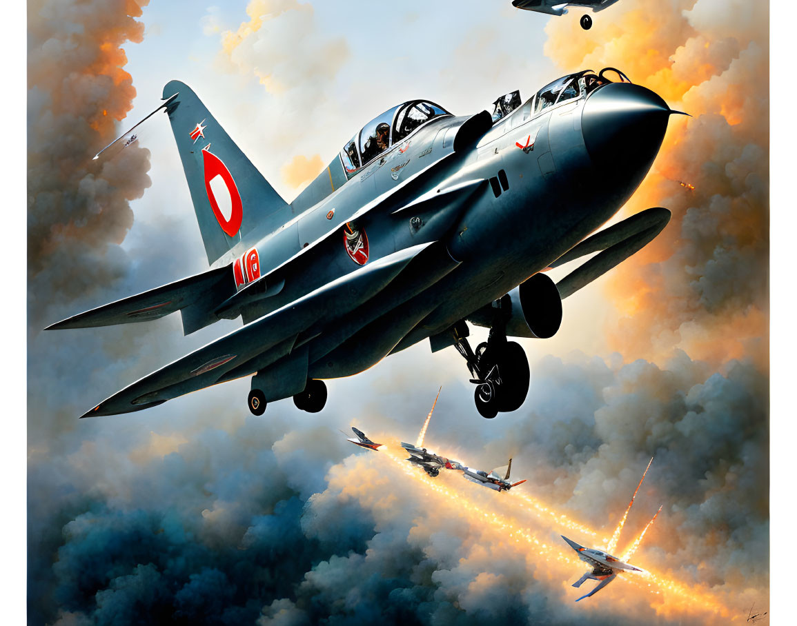 Digital Artwork of Turkish Twin-Seat Fighter Jet in Action