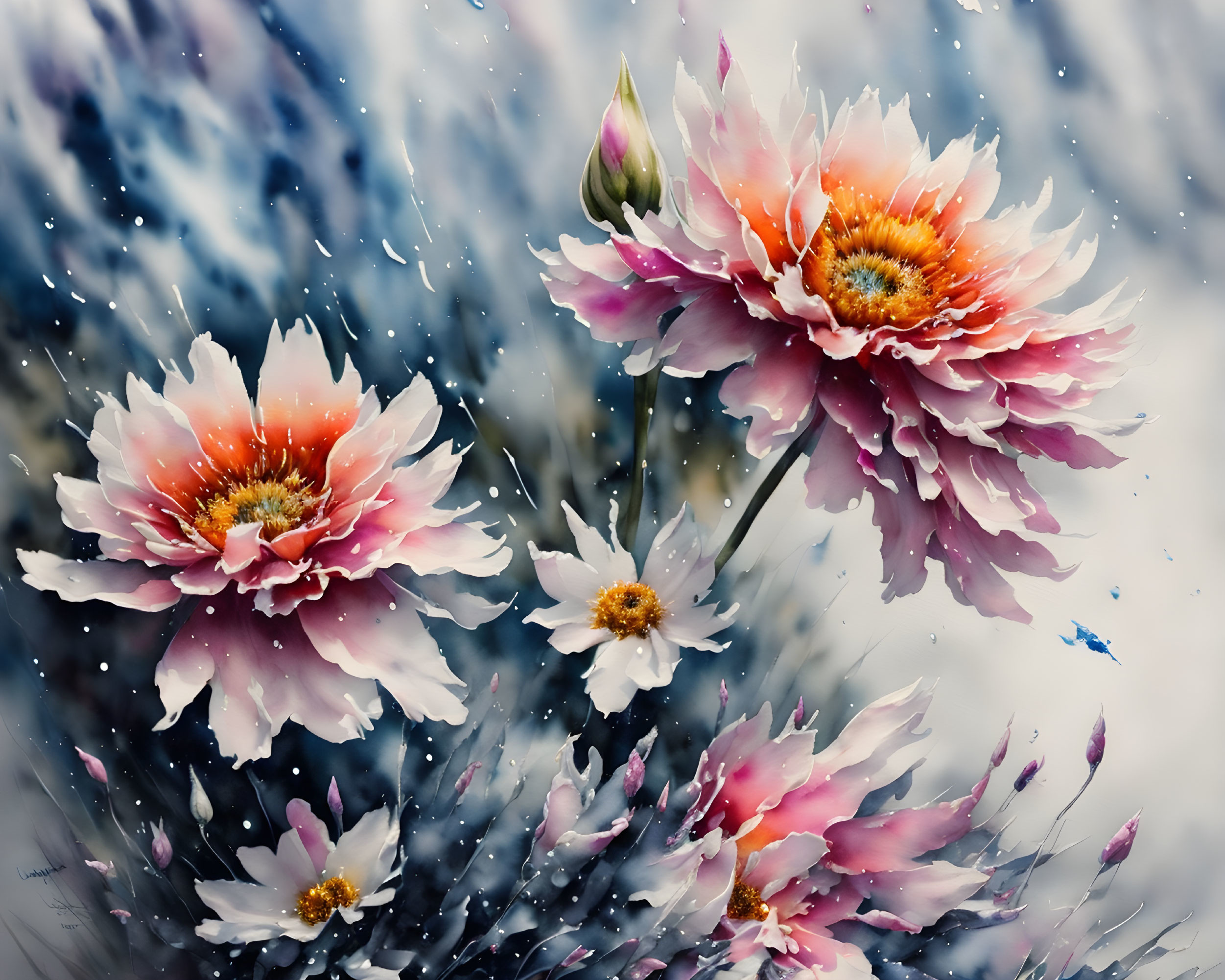 Winter Blooms: A Dreamy Peony Painting
