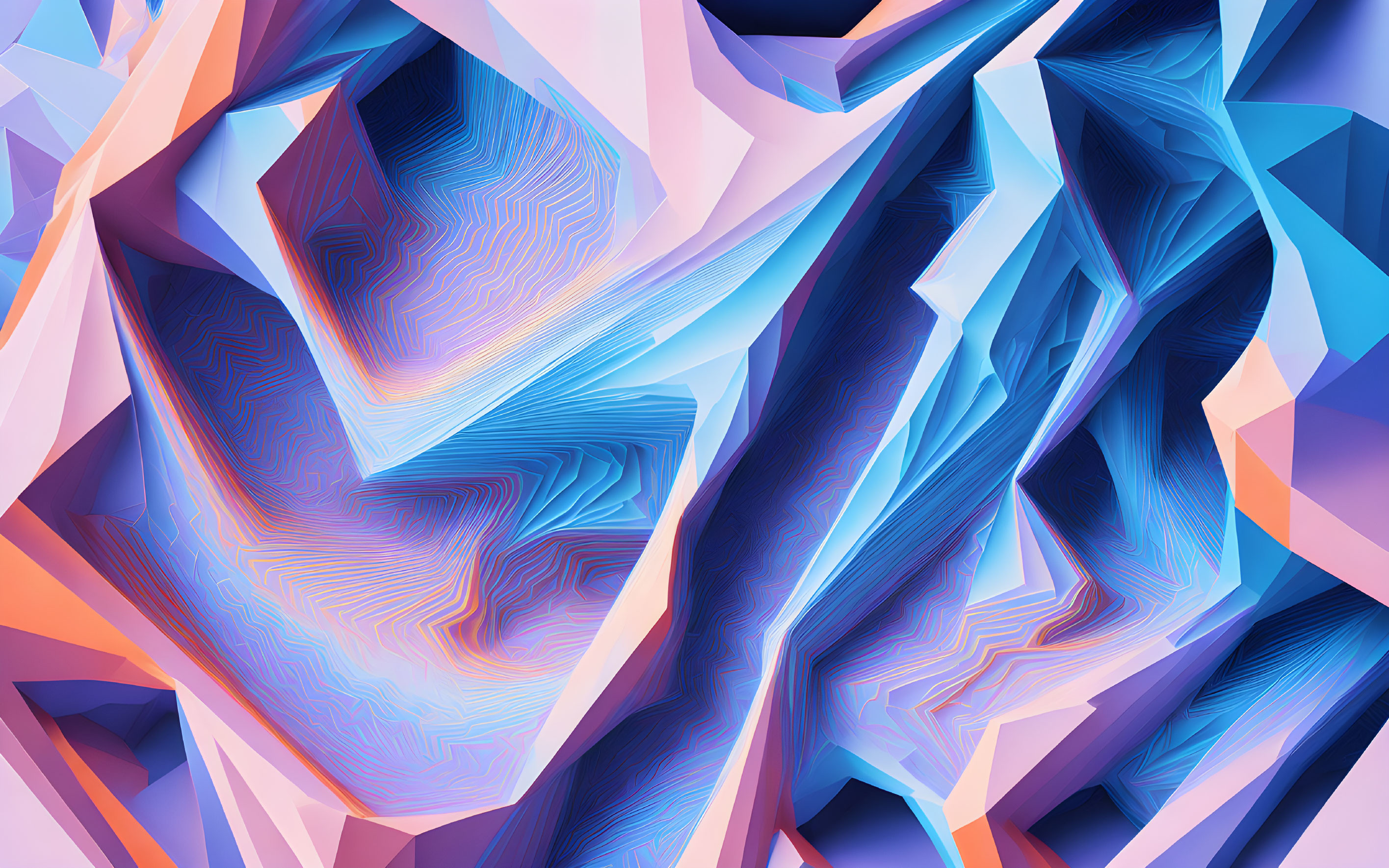 Colorful Abstract Art with Blue, Pink, and Purple Geometric Shapes