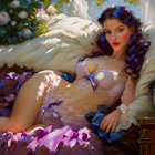 Luxurious Fantasy Portrait of Woman in Intricate Lingerie