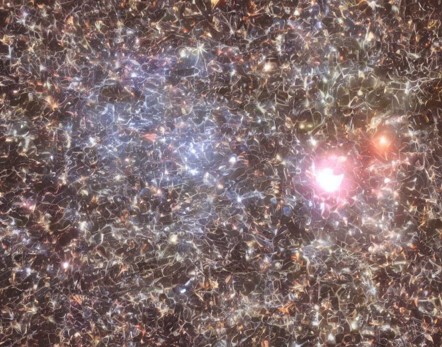 Vibrant Cluster of Stars in Glowing Cosmic Tapestry