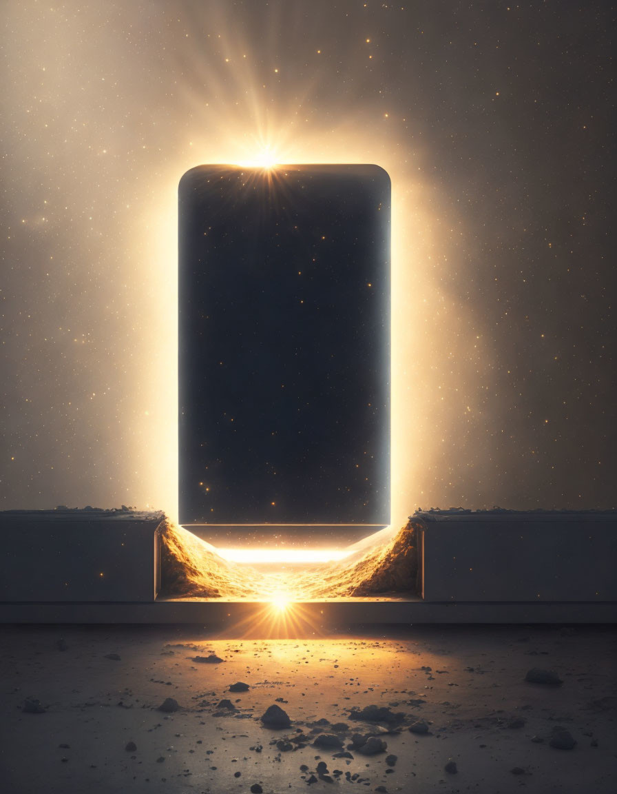 Smartphone-shaped Portal Emitting Intense Light