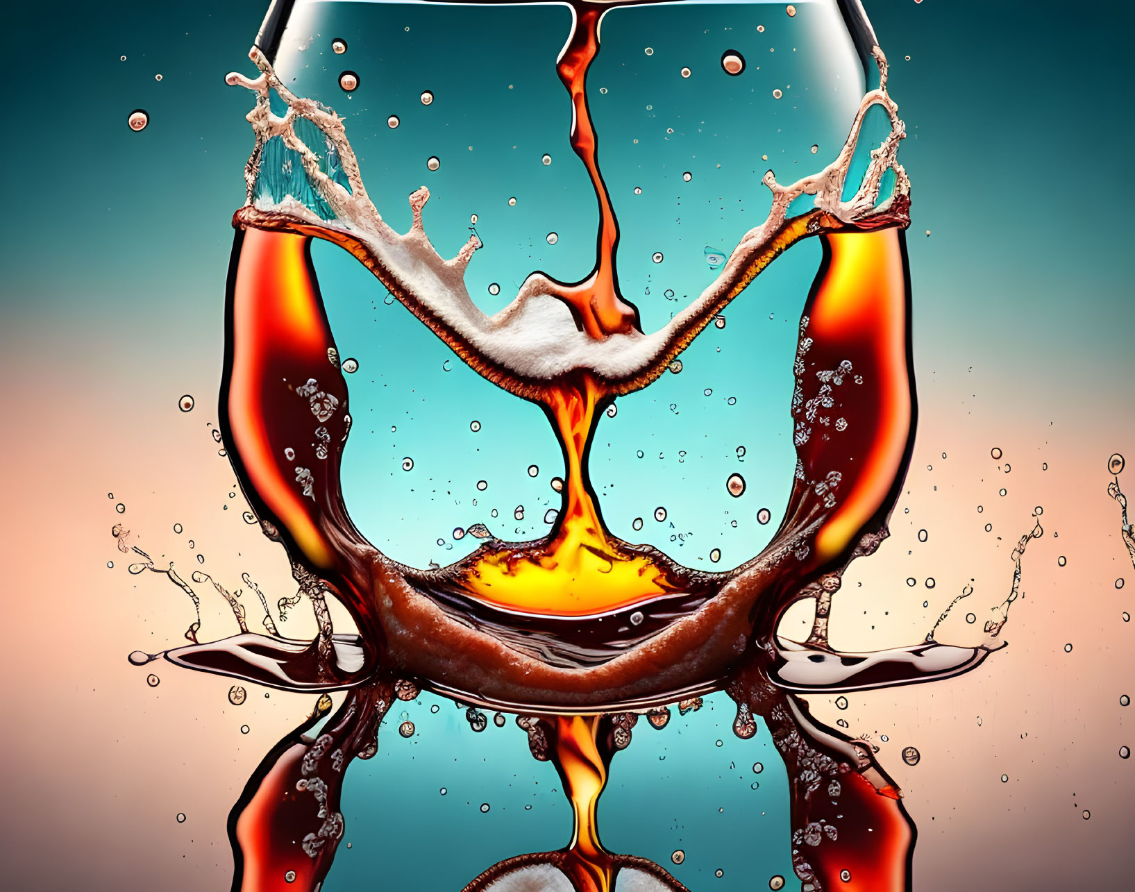 Dynamic Whiskey Glasses Colliding in Splash