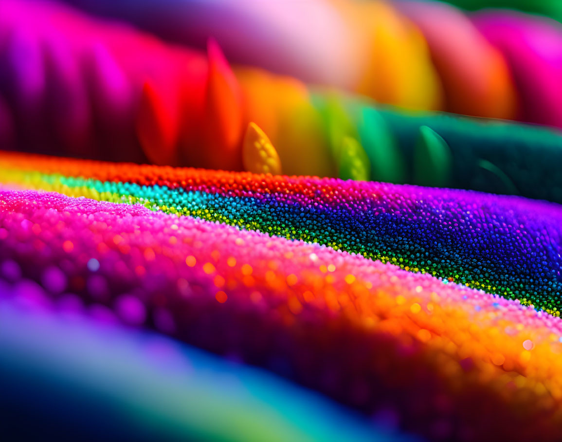 Colorful Rainbow Foam Beads with Shallow Depth of Field