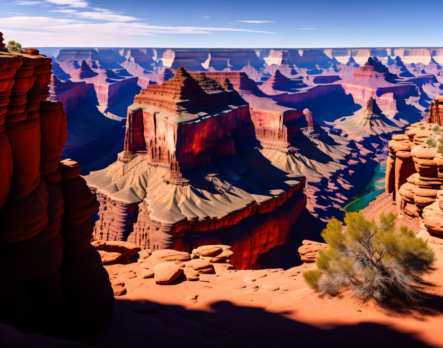 Majestic desert landscape with layered red rock formations