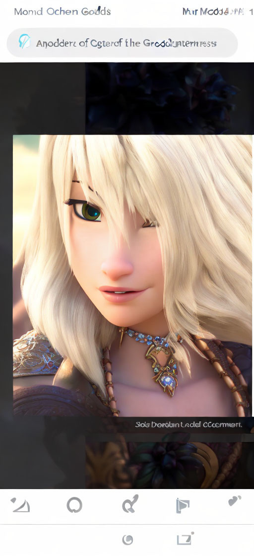 Blonde Hair Female Character in 3D Animation