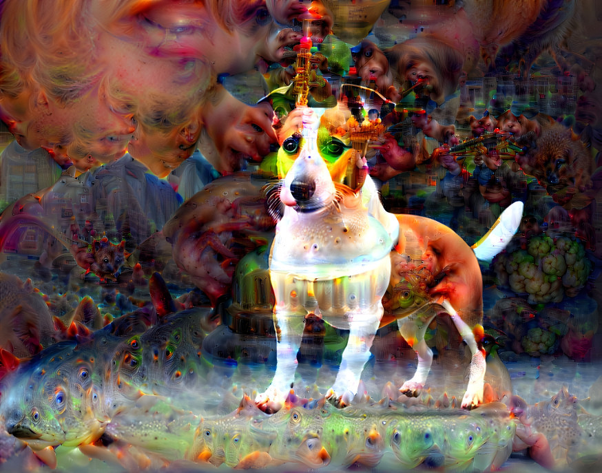 a glitching dog