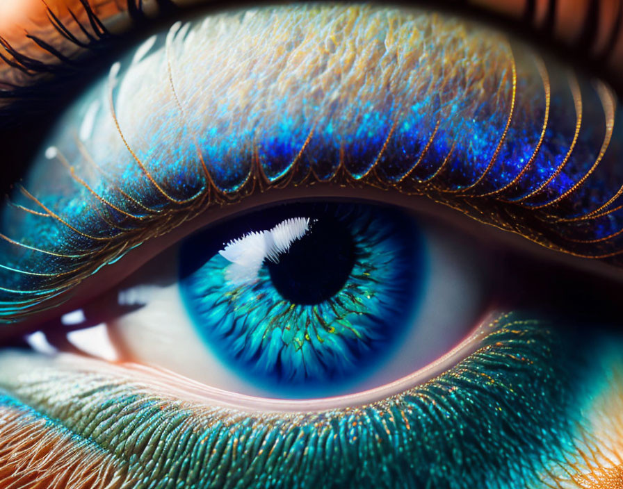 Detailed Close-Up of Vibrant Blue Human Eye