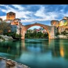 Intricate Golden Bridge Over Teal Lake