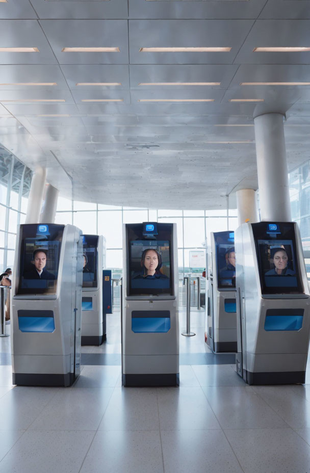 Biometric Security Gates with Facial Recognition in Modern Airport