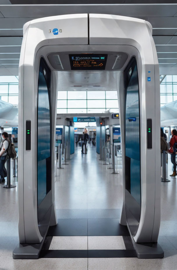 LED Display Airport Security Scanner with Glass Barriers