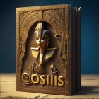 Egyptian Hieroglyphs and Pharaoh Head Carved Book Cover - "Osiris