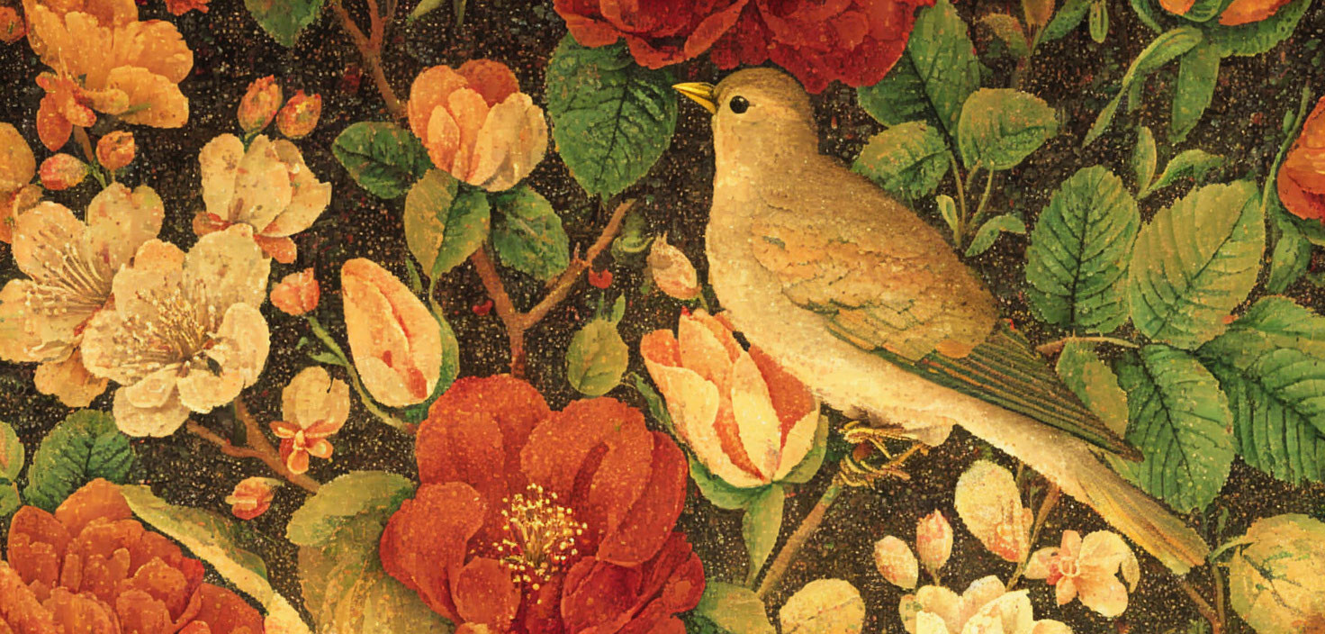  bird and flowers