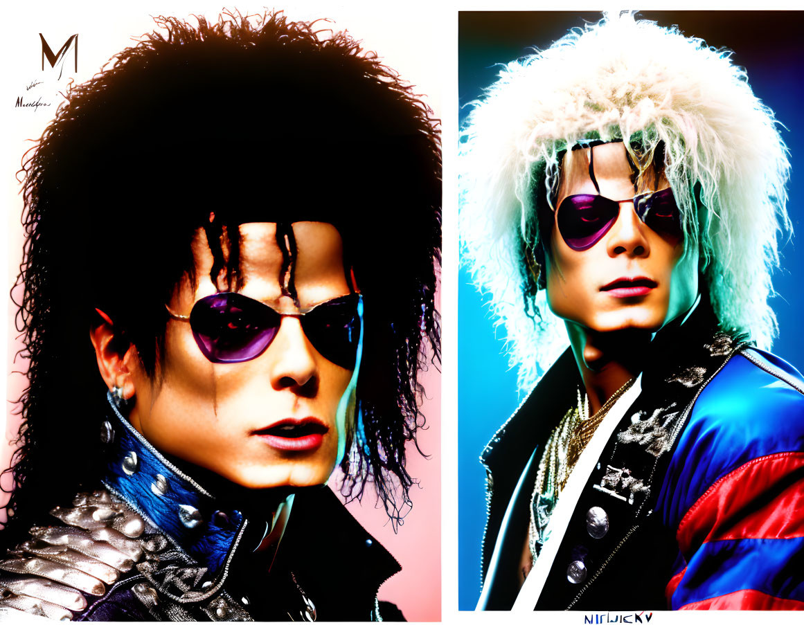 Colorful Jacket and Sunglasses Portraits with Prominent Hairstyle