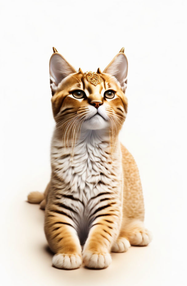 Orange Tabby Cat with White Chest and Striking Markings