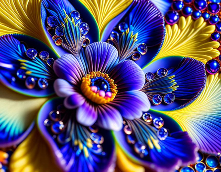 Detailed Macro Photograph of Colorful Artificial Flower Arrangement